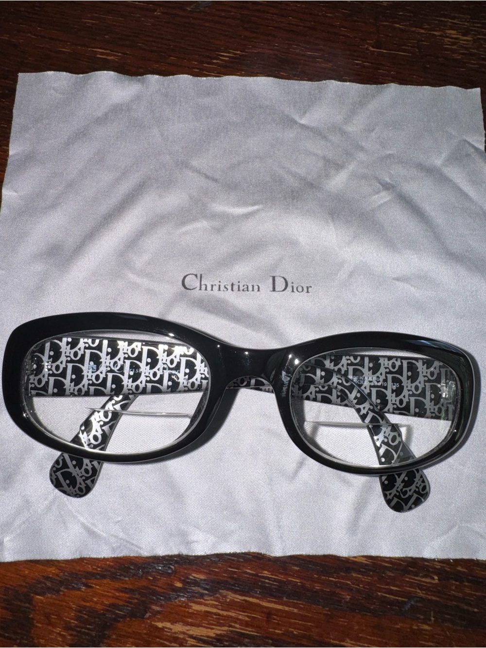 Dior Black Logo-Print Men or Women VINTAGE Eyeglasses